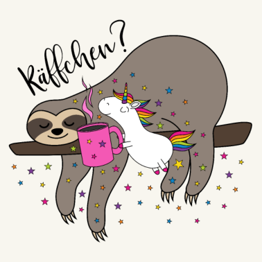 Motiv Kaffee Einhorn Faultier Käffchen Kaffeetasse Büro