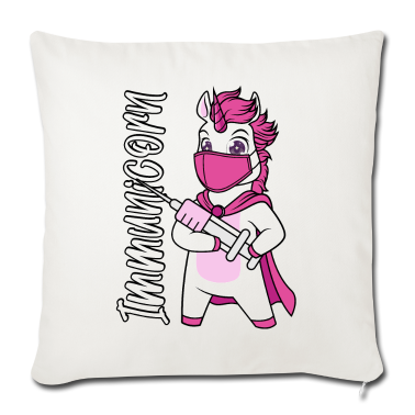 Einhörner Kissenbezug - Geimpft Impfung Einhorn Spritze Maske Immunicorn