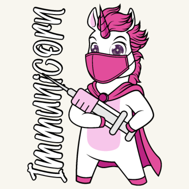 Motiv Geimpft Impfung Einhorn Spritze Maske Immunicorn