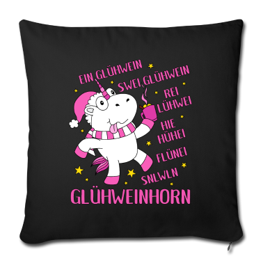 Einhörner Kissenbezug - Glühweinhorn Einhorn Glühwein Sprüche Geschenk