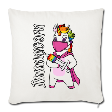 Einhörner Kissenbezug - Geimpft Impfung impfen Immunicorn Spritze