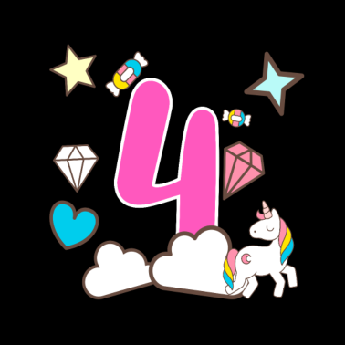 Motiv Mädchen 4 Jahre alt 4. Geburtstag Geschenk