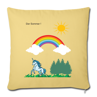 Einhörner Kissenbezug - Einhorn Sommer Regenbogen