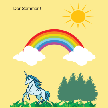 Motiv Einhorn Sommer Regenbogen