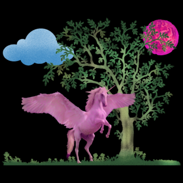 Motiv fliegendes einhorn