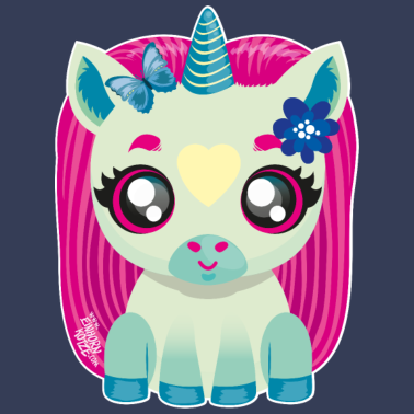 Motiv Kleines Baby Einhorn mit Schmetterling