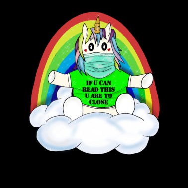 Motiv Unicorn social distance Einhorn