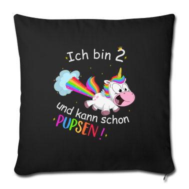 Einhörner Kissenbezug - 2. Geburtstag Einhorn ich kann schon pupsen