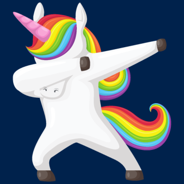 Motiv Einhorn Dab, Dabbendes Einhorn, DAB, Regenbogen