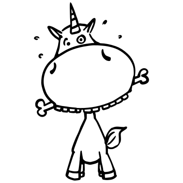 Motiv Das Einhorn holt den Knochen