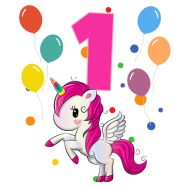 Motiv 1. Geburtstag Kindergeburtstag 1 Jahre Einhorn