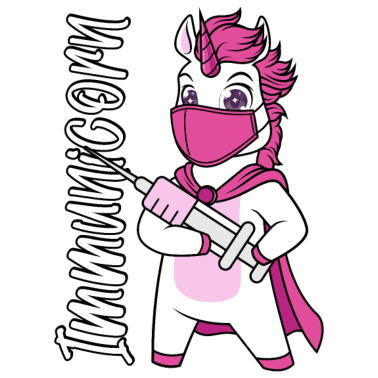 Motiv Geimpft Impfung Einhorn Spritze Maske Immunicorn