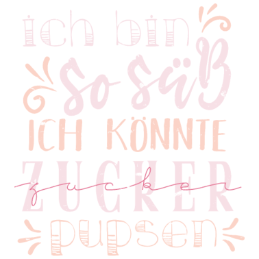 Motiv Zucker pupsen süßes Einhorn Textdesign