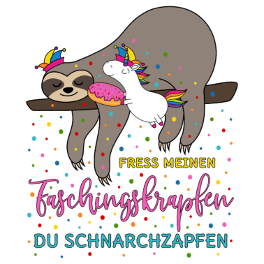 Motiv Fasching Einhorn Faultier Faschingskrapfen Krapfen