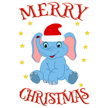 Motiv Merry Christmas Santa Baby-Elefant