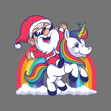 Motiv Santa mit Einhorn