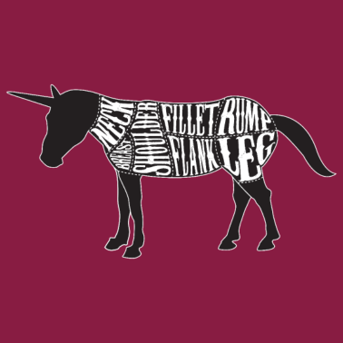 Motiv Lustiges Einhorn Fleischteile