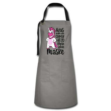Einhörner Schürze - Einhorn Superheld Maske Mundschutz lustige Sprüche