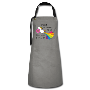 Einhörner Schürze - Einhorn Donut Call Me Horse Bitch Spruch