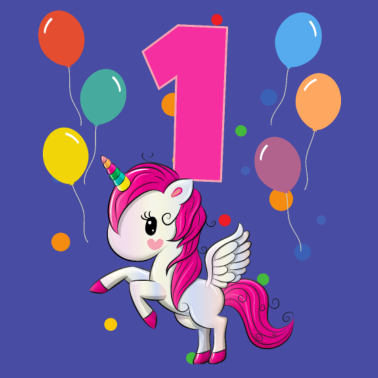 Motiv 1. Geburtstag Kindergeburtstag 1 Jahre Einhorn
