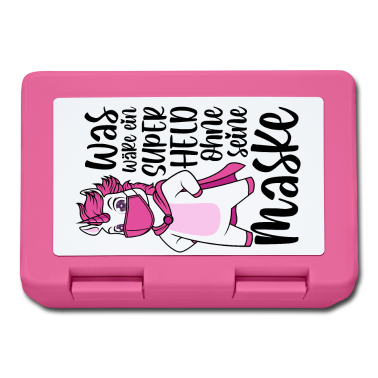 Einhörner Brotdose - Einhorn Superheld Maske Mundschutz lustige Sprüche