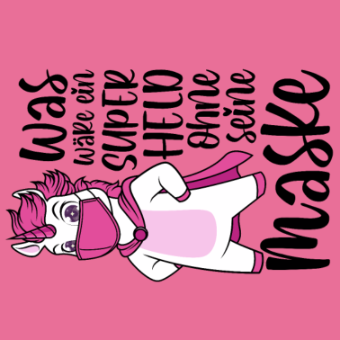 Motiv Einhorn Superheld Maske Mundschutz lustige Sprüche