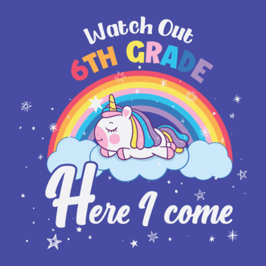 Motiv Achten Sie auf den Einhornregenbogen der 6. Klasse