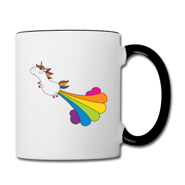 Einhörner Tasse - Einhorn mit Regenbogenwolke