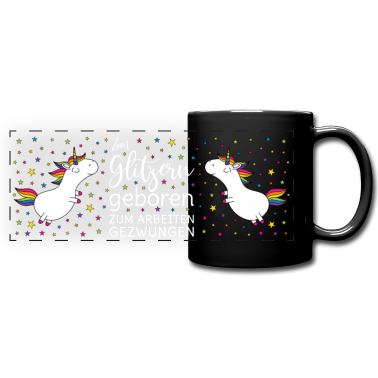 Einhörner Tasse - Einhorn Zum Glitzern Geboren Panoramatasse ws