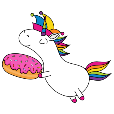 Motiv Einhorn Fasching Narrenkappe Faschingskrapfen