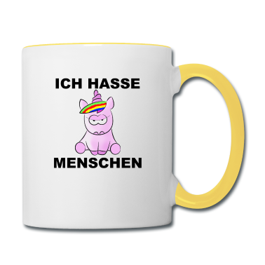 Einhörner Tasse - Ich hasse Menschen - Pink Einhorn