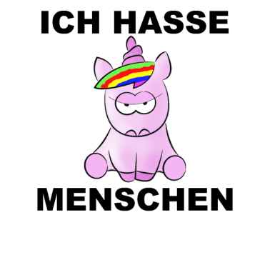 Motiv Ich hasse Menschen - Pink Einhorn
