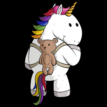 Motiv Comic Einhorn mit Rucksack
