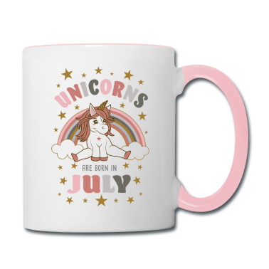 Einhörner Tasse - Unicorns are born in July Einhorn Geschenk Mädchen