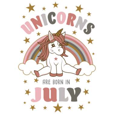 Motiv Unicorns are born in July Einhorn Geschenk Mädchen