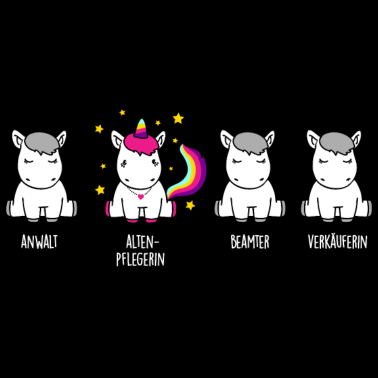 Motiv Altenpflegerin - das Einhorn in der Berufswelt