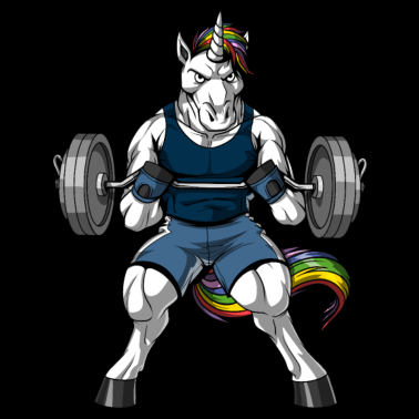 Motiv Einhorn Fitness Gym Workout Übung Bodybuilder