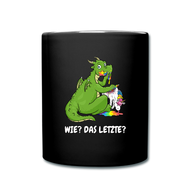 Einhörner Tasse - Wie das letzte Geschenk Drache frisst Einhorn fun