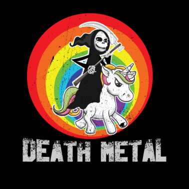 Motiv Death Metal Einhorn Unicorn Sensenmann