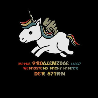 Motiv Kluges süßes Einhorn ohne Problem hinter der Stirn