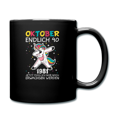 Einhörner Tasse - 40. Geburtstag - Endlich 40