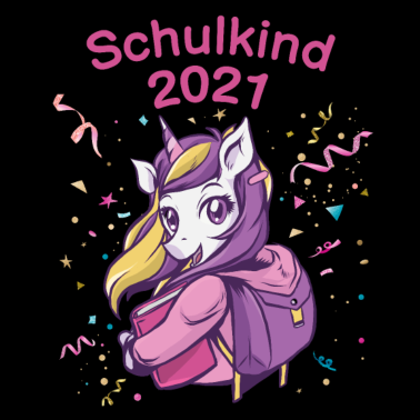 Motiv Schulkind 2021 Einhorn Glitzer