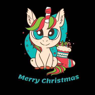 Motiv Einhorn Merry Christmas