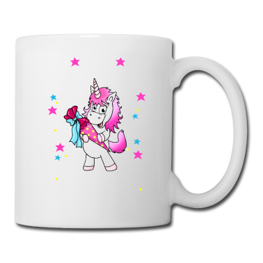Einhörner Tasse - Einschulung Einhorn Schulkind Glitzer Schultüte