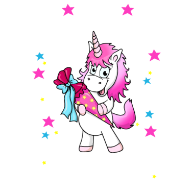 Motiv Einschulung Einhorn Schulkind Glitzer Schultüte
