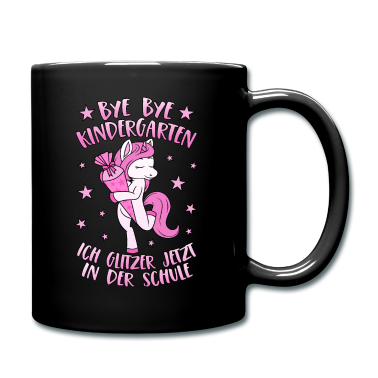 Einhörner Tasse - Einhorn Bye Bye Kindergarten Glitzer Schule Rosa