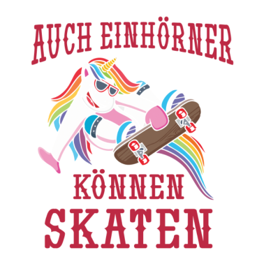 Motiv Auch Einhörner können skaten