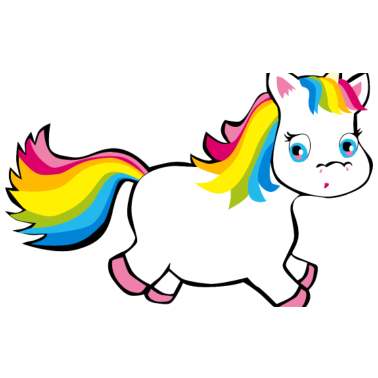 Motiv Einhorn Pummel in Regenbogenfarben Unicorn Pink