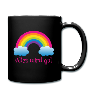 Einhörner Tasse - Regenbogen Spruch Alles wird gut