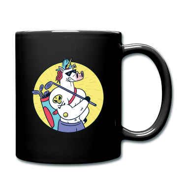 Einhörner Tasse - Starkes Einhorn mit Tätowierung spielt Golf